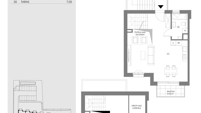 Rzut - Mieszkanie na sprzedaż 2 pokoje o powierzchni 74,2 m² - numer 14F.2 w Przystań Sobieszewo