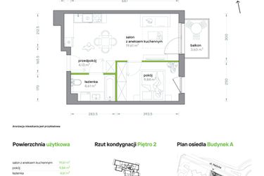 Rzut - Mieszkanie na sprzedaż 2 pokoje o powierzchni 38,19 m² - numer A/KL2/2/03 w Podhalańska Vita
