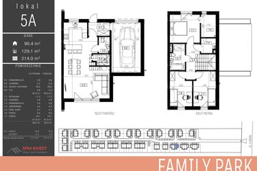 Rzut - Dom na sprzedaż 4 pokoje o powierzchni 114,3 m² - numer 5A w Family Park Ksawerów IV