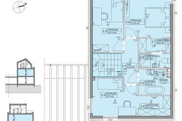 Rzut - Dom na sprzedaż 6 pokoi o powierzchni 140,89 m² - numer 12B w Wille przy Lesie etap III