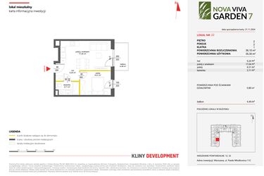 Rzut - Mieszkanie na sprzedaż 2 pokoje o powierzchni 36,1 m² - numer 22 w Nova Viva Garden 7