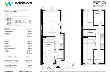 Rzut - Dom na sprzedaż 5 pokoi o powierzchni 137,6 m² - numer 55J w Widawa