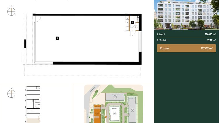 Rzut - Lokal użytkowy na sprzedaż 1 pokój o powierzchni 117,02 m² - numer LU5 w Wierzbowa 20