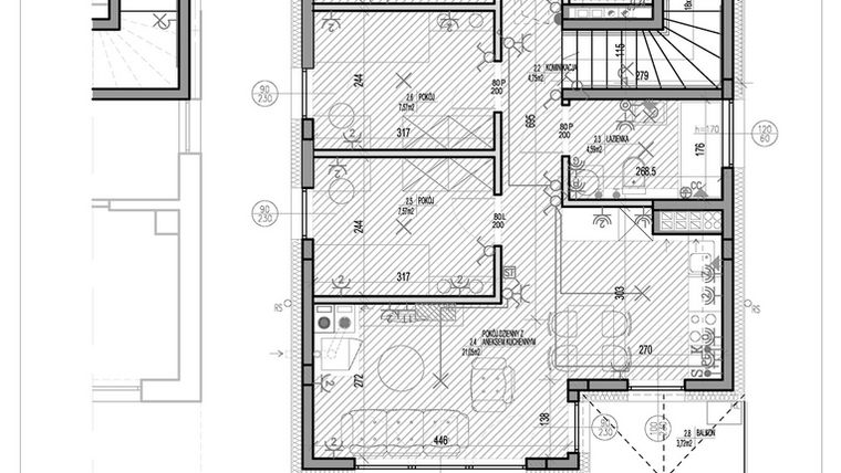 Rzut - Mieszkanie na sprzedaż 4 pokoje o powierzchni 62,96 m² - numer K2.2 w HEJ! Baniocha K