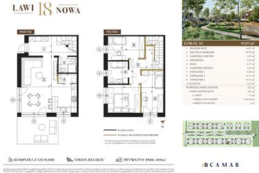 Rzut - Dom na sprzedaż 4 pokoje o powierzchni 93,91 m² - numer 5C w Lawinowa 18