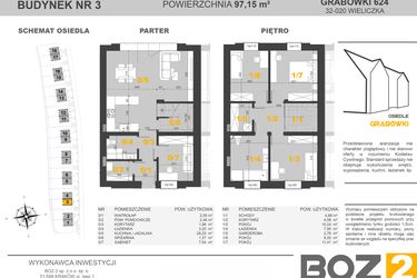 Rzut - Dom na sprzedaż 5 pokoi o powierzchni 100,33 m² - numer 3 w Osiedle Grabówki