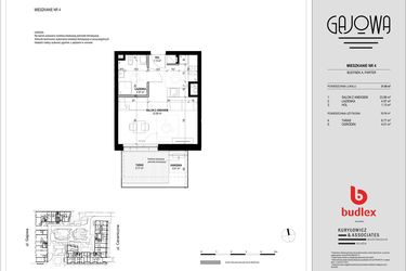 Rzut - Mieszkanie na sprzedaż 1 pokój o powierzchni 31,05 m² - numer 4 w Gajowa bud. A