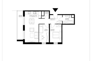 Rzut - Mieszkanie na sprzedaż 3 pokoje o powierzchni 59 m² - numer B1.14 w Stacja Augustów B