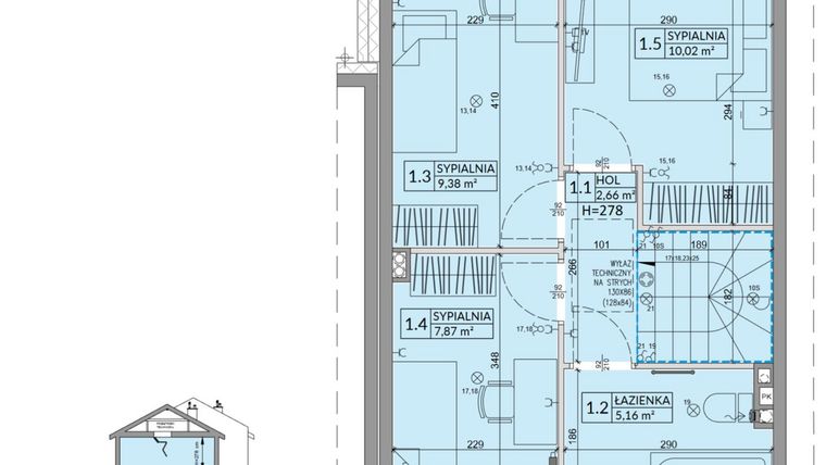 Rzut - Dom na sprzedaż 4 pokoje o powierzchni 77,99 m² - numer 37A w Osiedle Słoneczne etap IV