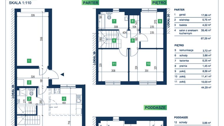Rzut - Dom na sprzedaż 5 pokoi o powierzchni 132,79 m² - numer 27 w Vista Forest