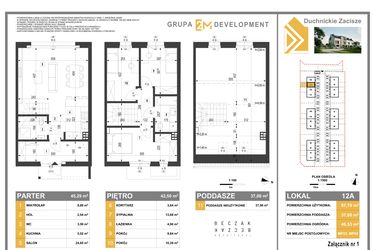 Rzut - Dom na sprzedaż 5 pokoi o powierzchni 124,79 m² - numer 12A w Duchnickie Zacisze