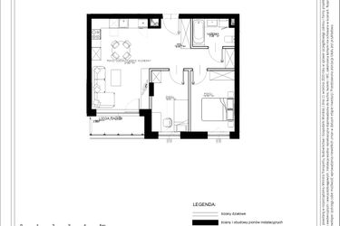 Rzut - Mieszkanie na sprzedaż 3 pokoje o powierzchni 54,1 m² - numer A24 w Osiedle pod Klonami "Klonowa 11"