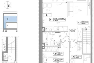 Rzut - Mieszkanie na sprzedaż 3 pokoje o powierzchni 61,95 m² - numer 38 w Boska Ksawerowska III