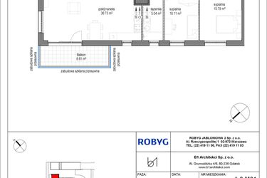 Rzut - Mieszkanie na sprzedaż 3 pokoje o powierzchni 78,65 m² - numer A.3M01 w Kobieli 4