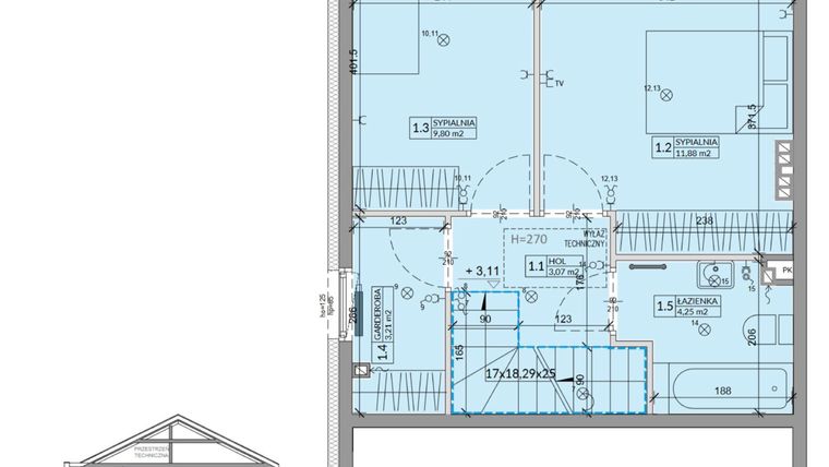 Rzut - Dom na sprzedaż 3 pokoje o powierzchni 71,32 m² - numer 40A w Ogrody Przyjaciół 5 etap IV
