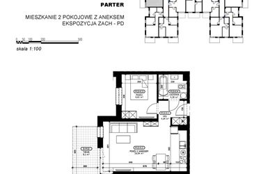 Rzut - Mieszkanie na sprzedaż 2 pokoje o powierzchni 44,3 m² - numer C2-M10 w Stacja Łódź V – etap C2