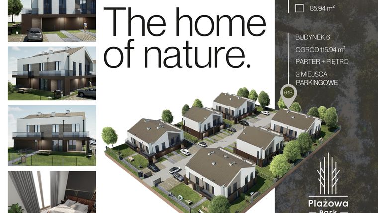 Rzut - Dom na sprzedaż 4 pokoje o powierzchni 85,94 m² - numer 6.1B w Plażowa Park Głowno