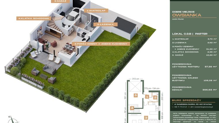 Rzut - Dom na sprzedaż 5 pokoi o powierzchni 106,08 m² - numer C3/B w Dobre Miejsce Owsianka