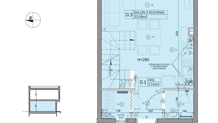 Rzut - Dom na sprzedaż 3 pokoje o powierzchni 61,92 m² - numer 59 w Boska Ksawerowska 2 etap 4