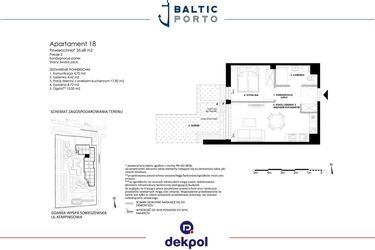 Rzut - Mieszkanie na sprzedaż 2 pokoje o powierzchni 35,68 m² - numer M18 w Baltic Porto