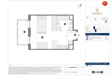 Rzut - Mieszkanie na sprzedaż 1 pokój o powierzchni 30,63 m² - numer I6 w Apartamenty Park Matecznego Etap 2.2