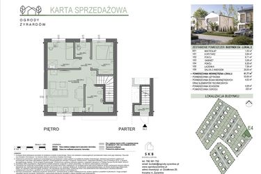 Rzut - Mieszkanie na sprzedaż 3 pokoje o powierzchni 61,77 m² - numer E4.2 w Ogrody Żyrardów etap E
