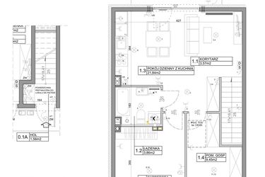 Rzut - Mieszkanie na sprzedaż 3 pokoje o powierzchni 58,82 m² - numer 14 w Manufaktura Marki 2