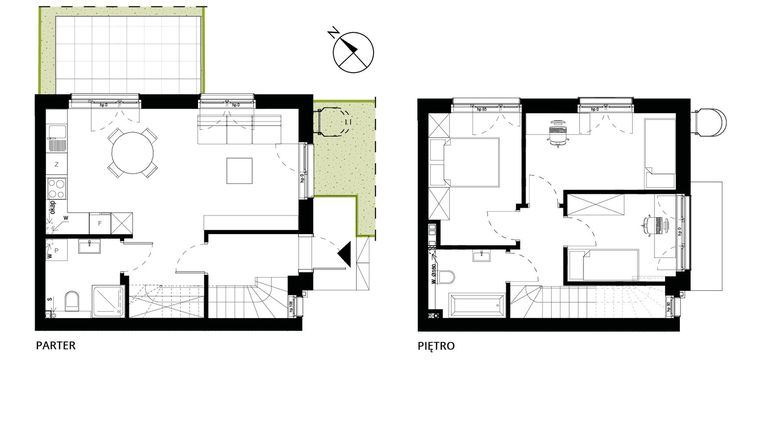 Rzut - Dom na sprzedaż 4 pokoje o powierzchni 69,02 m² - numer 30.1 w Komfortia IV