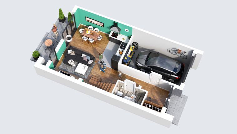 Rzut - Dom na sprzedaż 5 pokoi o powierzchni 187,5 m² - numer 4 w Segmenty Nałkowskiej