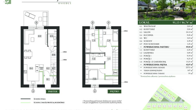 Rzut - Dom na sprzedaż 4 pokoje o powierzchni 86,74 m² - numer 5A w Domy w akacjach