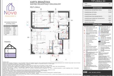 Rzut - Mieszkanie na sprzedaż 3 pokoje o powierzchni 54,8 m² - numer H4.1 w Nove Piaseczno 2 etap H