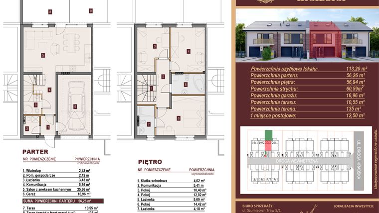 Rzut - Dom na sprzedaż 4 pokoje o powierzchni 109,84 m² - numer 20/2 w Dzielnica Hrabska etap V