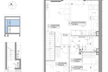 Rzut - Mieszkanie na sprzedaż 3 pokoje o powierzchni 61,95 m² - numer 58 w Boska Ksawerowska IV
