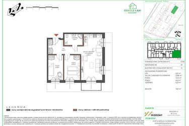 Rzut - Mieszkanie na sprzedaż 3 pokoje o powierzchni 57,85 m² - numer 29 w Osiedle Polna bud. 5