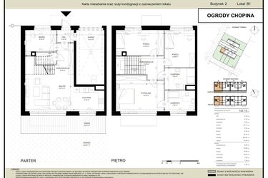 Rzut - Dom na sprzedaż 5 pokoi o powierzchni 144,15 m² - numer B1 w Ogrody Chopina