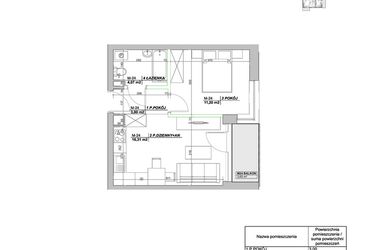 Rzut - Mieszkanie na sprzedaż 2 pokoje o powierzchni 34,58 m² - numer A24 w Laurowy Zakątek