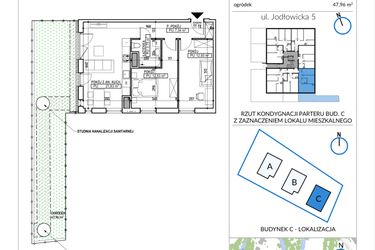 Rzut - Mieszkanie na sprzedaż 3 pokoje o powierzchni 58,18 m² - numer 5-5 w Jodłowicka 5