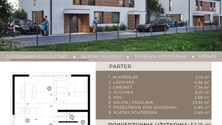 Rzut - Dom na sprzedaż 5 pokoi o powierzchni 102,58 m² - numer A.4.1 w Pustynna 51