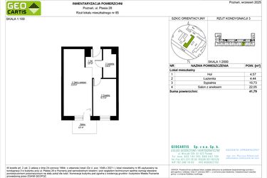 Rzut - Mieszkanie na sprzedaż 2 pokoje o powierzchni 41,79 m² - numer 28/85 w Symfonia Ptasia 28