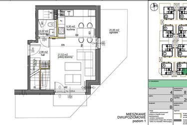 Rzut - Mieszkanie na sprzedaż 4 pokoje o powierzchni 78,35 m² - numer B1 w Piastów Park