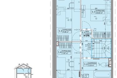 Rzut - Dom na sprzedaż 4 pokoje o powierzchni 77,99 m² - numer 33A w Osiedle Słoneczne etap IV