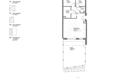 Rzut - Mieszkanie na sprzedaż 3 pokoje o powierzchni 64,2 m² - numer B.2.1.4 w Optima VIII