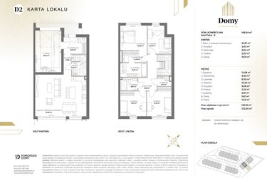Rzut - Dom na sprzedaż 5 pokoi o powierzchni 148,64 m² - numer D2 w Domy u Źródeł Marii