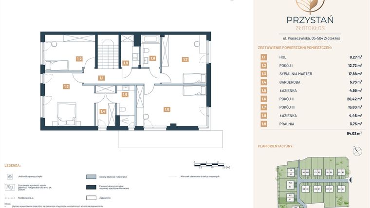 Rzut - Dom na sprzedaż 5 pokoi o powierzchni 195,17 m² - numer L1 w Przystań Złotokłos