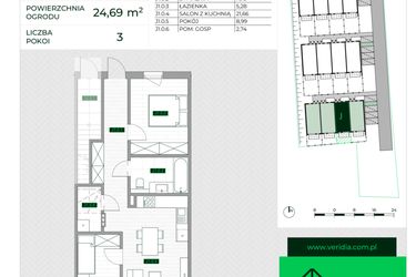 Rzut - Mieszkanie na sprzedaż 3 pokoje o powierzchni 57,5 m² - numer J1 w Zielona Krzyszkowicka