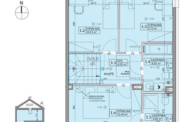 Rzut - Dom na sprzedaż 5 pokoi o powierzchni 94,5 m² - numer 174B w Arkady Walendów etap 3 i 4