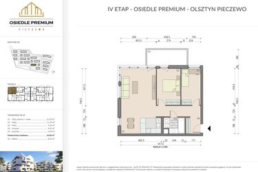 Rzut - Mieszkanie na sprzedaż 3 pokoje o powierzchni 65 m² - numer B1.34 w Osiedle Premium etap IV