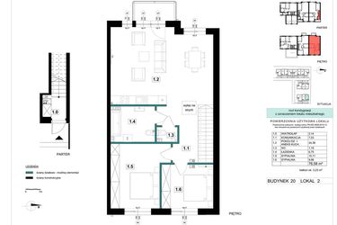 Rzut - Mieszkanie na sprzedaż 3 pokoje o powierzchni 76,58 m² - numer 20-2 w Błonie Bosco