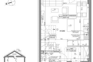 Rzut - Dom na sprzedaż 4 pokoje o powierzchni 83,45 m² - numer 26B w Nova Magdalenka 7