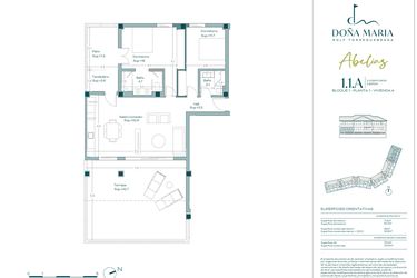 Rzut - Mieszkanie na sprzedaż 2 pokoje o powierzchni 126 m² - numer 1A w Finca Dona Maria